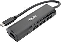 Tripp Lite USB C Hub 4-Port w/ 4x USB-A Portable Compact USB Type C, USB-C Thunderbolt 3 Black (U460-004-4AB)