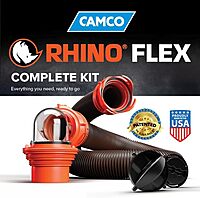 Camco RhinoFLEX RV Sewer Hose Kit with Removable 4-in-1 Elbow Adapter