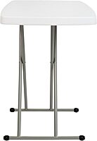 Flash Furniture Elon Folding Table - Granite White - Height Adjustable - 30 Inch - TV Tray - Commercial Grade Laptop Table 30"