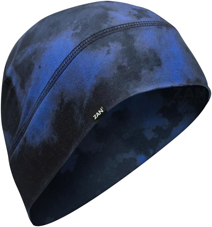 Zan® Helmet Liner/Beanie SportFlex® Series Black & Blue Tie Dye