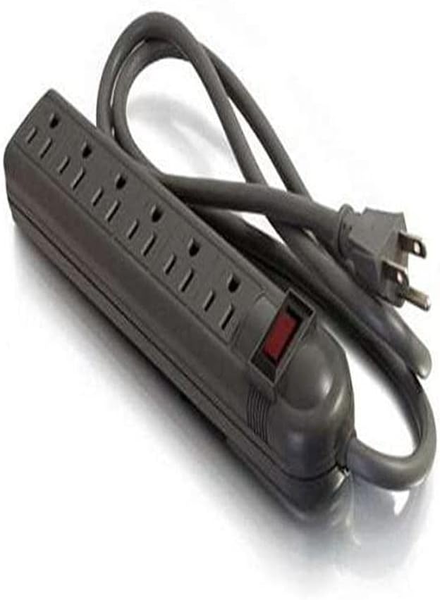 C2G Legrand 6 Outlet Power Strip with Surge Protector, Black Surge Suppressor Power Strip