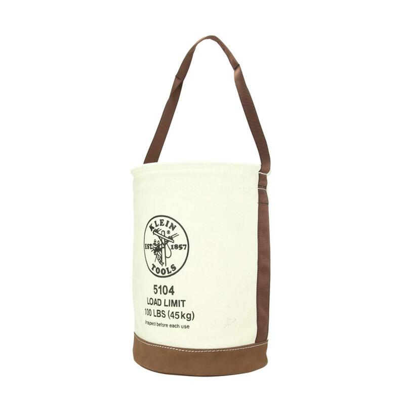 Klein Tools, 5104, 12" Bucket, Leather-Bottom, Natural Canvas