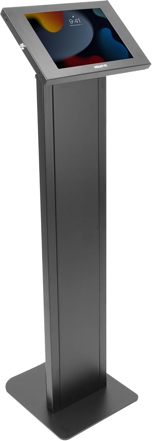 Mount-It! Anti-Theft Tablet Floor Stand Kiosk, Commercial Floor Kiosk with Universal Enclosure