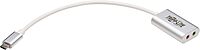 Tripp Lite USB C to 3.5mm Stero Audio Adapter for Microphone Headphones, Silver (U437-002)