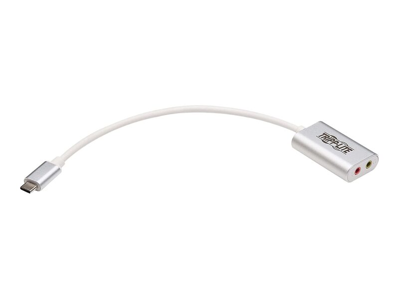 Tripp Lite USB C to 3.5mm Stero Audio Adapter for Microphone Headphones, Silver (U437-002)