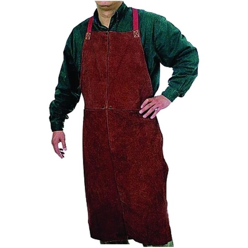 BEST WELDS 902-Q-5 - Select Split Cowhide Leather Bib Apron, 24" W x 36" L, Golden Brown