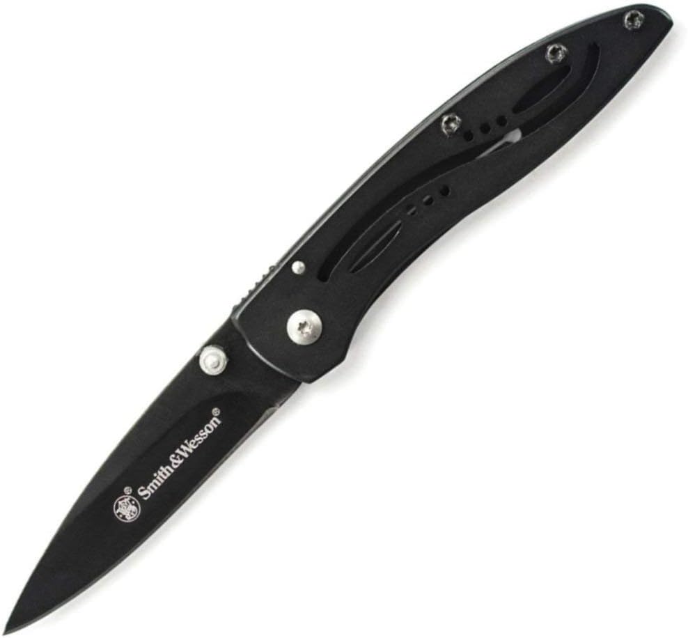 Smith & Wesson CKLPB 5.3in High Carbon S.S. Folding Knife with a 3.2in Drop Point Blade and Stainless Steel Handle