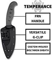 Spyderco Temperance Lightweight Fixed Blade Knife with 4.46 Inch CPM Cru-Wear Steel Blade and FRN Handle - SpyderEdge - FB05SGY