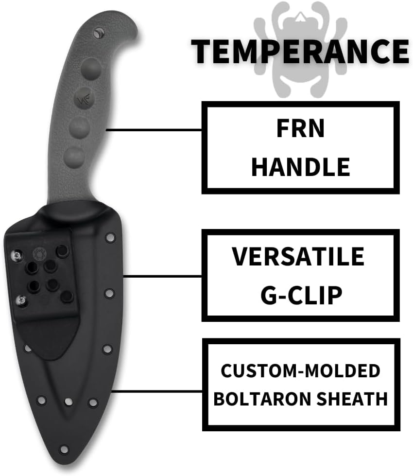 Spyderco Temperance Lightweight Fixed Blade Knife with 4.46 Inch CPM Cru-Wear Steel Blade and FRN Handle - SpyderEdge