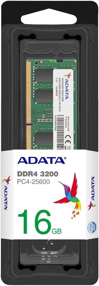 ADATA Premier 16GB (1x16GB) DDR4 3200MHz CL22 PC4-25600 260-Pin SODIMM Memory RAM Single Pack(AD4S320016G22-SGN)