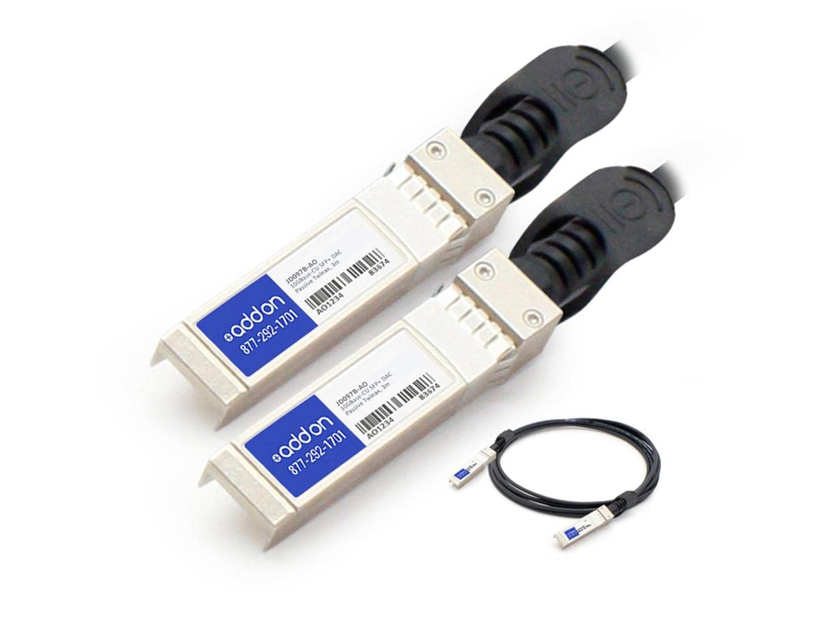 AddOn JD097B-AO HP Compatible 10GBase-CU SFP+ to SFP+ Passive Twinax DAC Cable, 3m