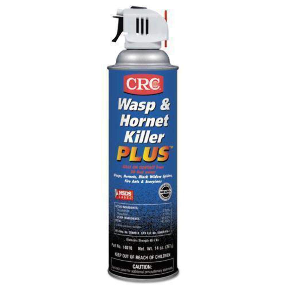 CRC 14010 Wasp and Hornet Killer Plus, 20 Ft Spray, Instant Knockdown, 14oz, [1 Pack], clear