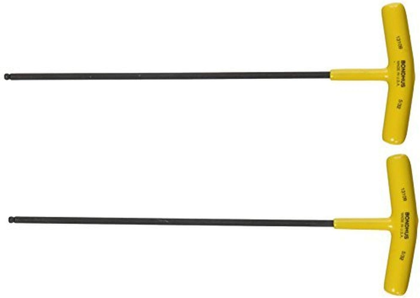 Bondhus 13109 5/32" Ball End Tip Graduated Length T-Handle with ProGuard Finish, 9.1", 2 Piece One Size (2 Piece)