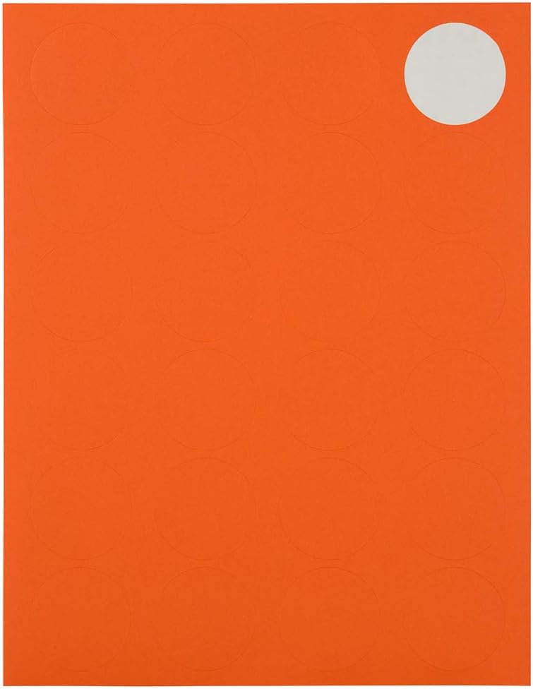 JAM PAPER Circle Label Sticker Seals - 1 2/3 Inch Diameter - 120 Round Labels/Pack