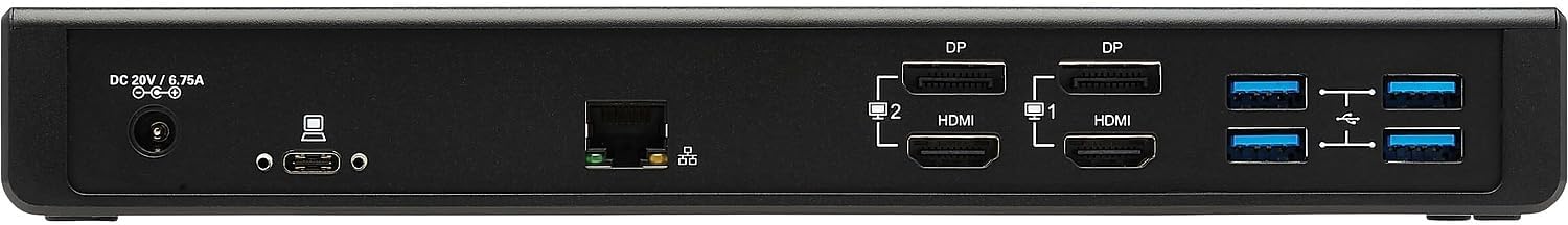 Tripp Lite USB-C Docking Station, 14 Port USB C Dock for Dual Display, 5K 60 Hz DisplayPort DP, 4K 60 Hz HDMI, USB 3.2 Gen 1