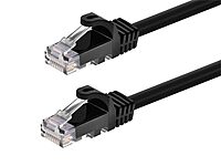 Monoprice Cat6 2ft Black Patch Cable UTP 24AWG 550MHz Pure Bare Copper Snagless RJ45 Flexboot Series Ethernet Cable 1