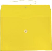 JAM PAPER Plastic Envelopes with Button & String Tie Closure - 12 Pack