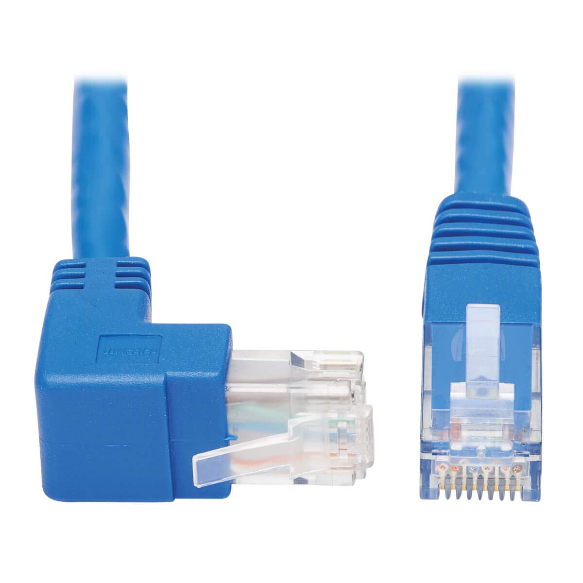 Tripp Lite Up Angle Cat6 Ethernet Cable, Gigabit Molded UTP Network Patch Cable, Blue, 15 ft. (N204-015-BL-UP)