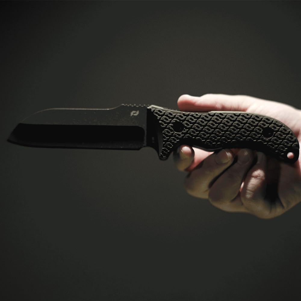 Schrade Delta Class Bedrock Sheepsfoot Fixed Blade with 10.4in Stainless Steel Blade, TPE Handle for Outdoor Survival