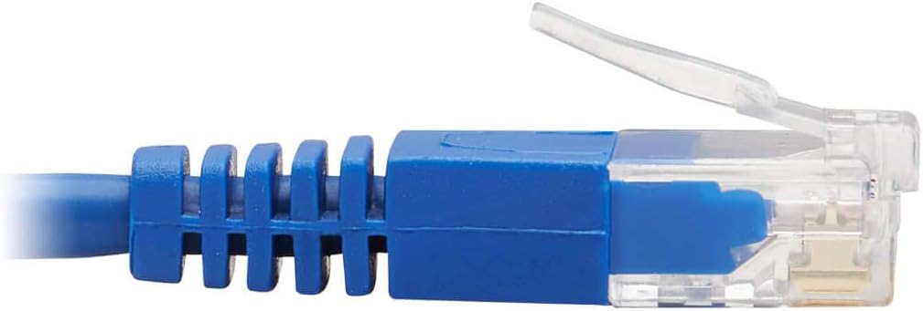 Tripp Lite Up Angle Cat6 Ethernet Cable, Gigabit Molded Slim UTP Network Patch Cable, Blue, 2 ft. (N204-S02-BL-UP)
