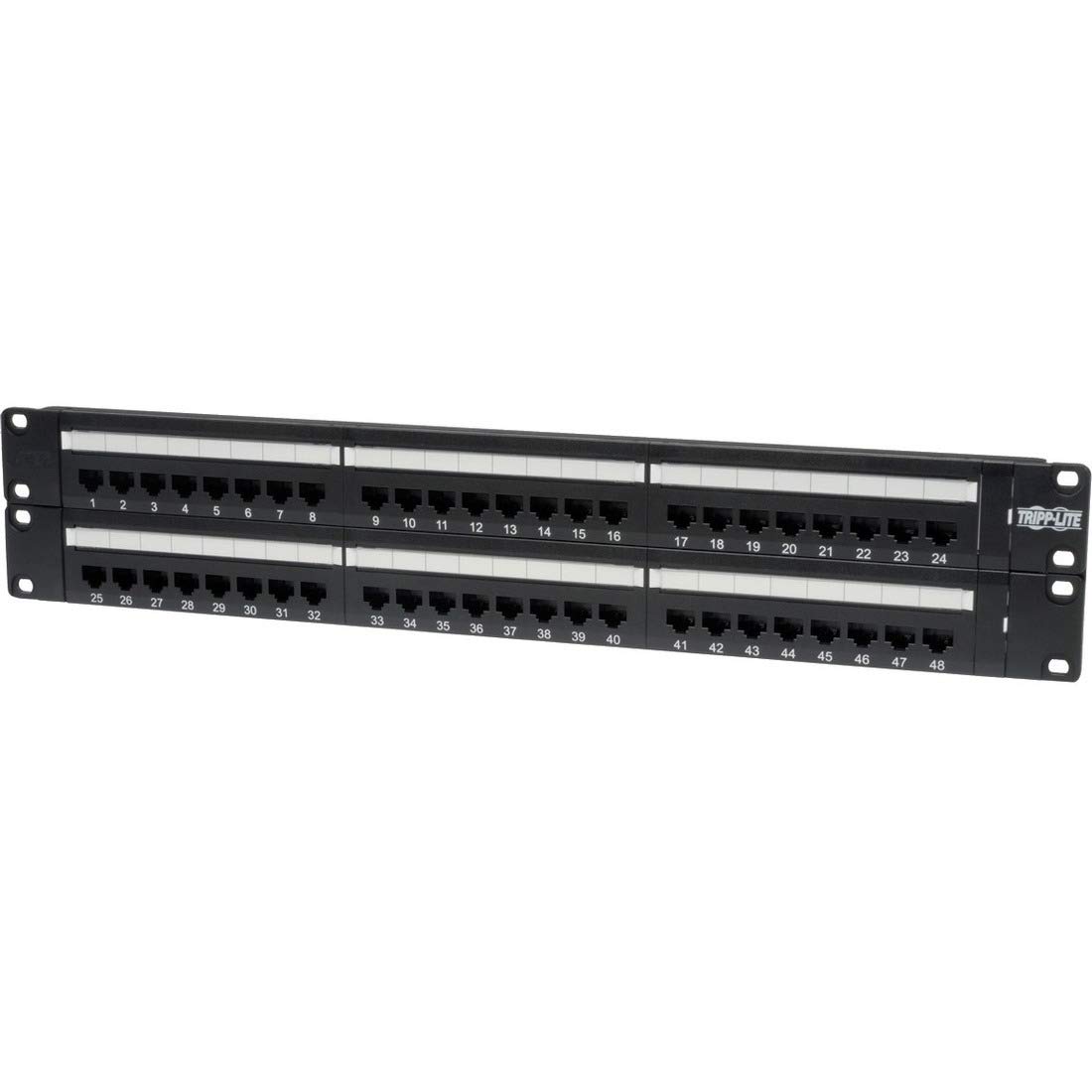 Tripp Lite 48-Port 2U Rackmount Cat6 110 Patch Panel 568B, RJ45 Ethernet(N252-048) , Black 48-Port (2U)