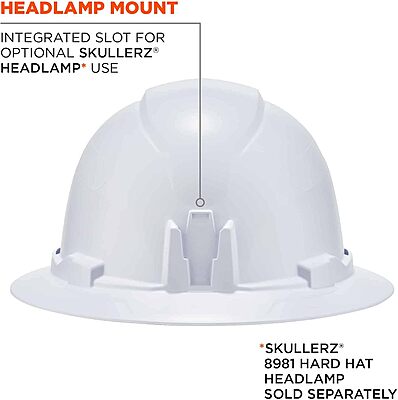 ERGODYNE Skullerz 8971 Class E Full Brim Hard Hat with Ratchet Suspension
