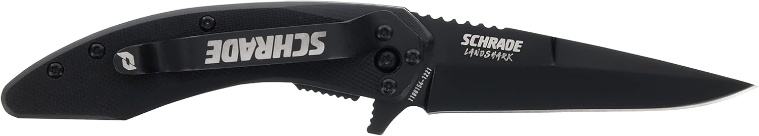 Schrade Delta Class Landshark Folder 7.125in with 3.125in AUS-10 Steel Blade and G10 Handle for EDC