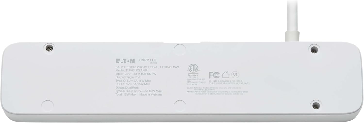 Eaton Tripp Lite Series Desk Clamp Power Strip Surge Protector