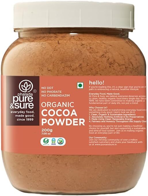 PURE&SURE - ORGANIC COCOA POWDER 200GM