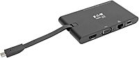 Tripp Lite USB-C Docking Station Hub, 4K @ 30 Hz HDMI, VGA, Gigabit Ethernet Port, 100W PD Charging, USB 3.2 Gen 1, Memory Card Slot, Thunderbolt 3 Compatible, Black, 3-Year Warranty (U442-DOCK3-B)