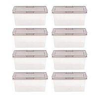 IRIS USA 8 Pack 17 Quart Snap Top Plastic Storage Box