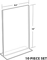 Azar Displays Double-Foot 2-Sided Acrylic Sign Holders