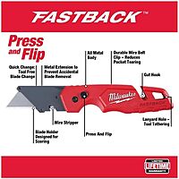 Milwaukee 48-22-1901 Fastback Press and Flip Utility Knife with Belt Clip and Onboard Wire Stripping