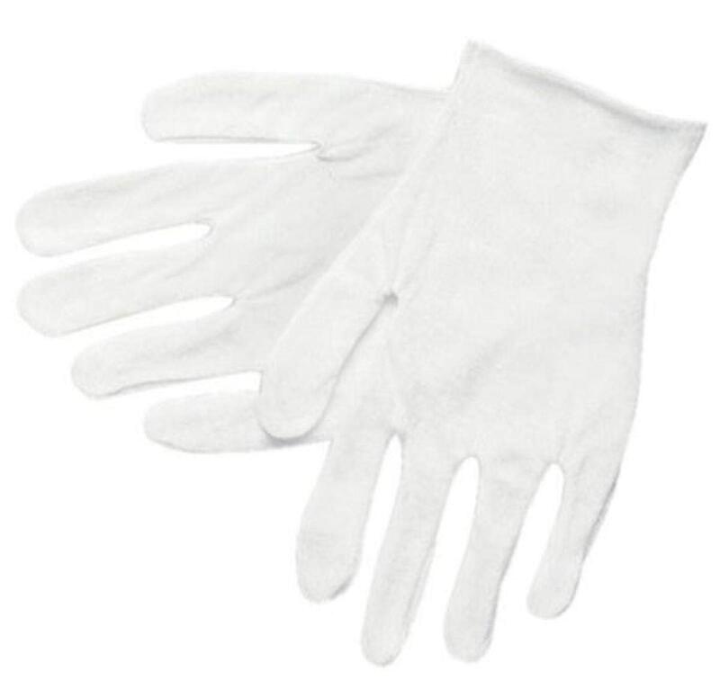 MCR Safety 8610C Inspectors Reversible Cotton Blended Lisle Ladies Gloves with Straight Thumb, White, Small, 1-Pair
