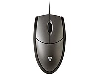 V7 MV3000010-5NC 3BTN USB Wired Optical Mouse,Silver / Black Wired Full size