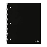 Office Depot® Brand Stellar Poly Notebook, 8-1/2" x 11", 1 Subject, College Ruled, 100 Sheets, Black