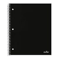 Office Depot® Brand Stellar Poly Notebook, 8-1/2" x 11", 1 Subject, College Ruled, 100 Sheets, Black