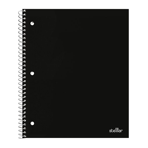 Office Depot® Brand Stellar Poly Notebook, 8-1/2" x 11", 1 Subject, College Ruled, 100 Sheets, Black