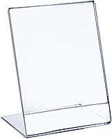 Azar Displays Acrylic L-Shaped Sign Holders, Clear - Pack of 10