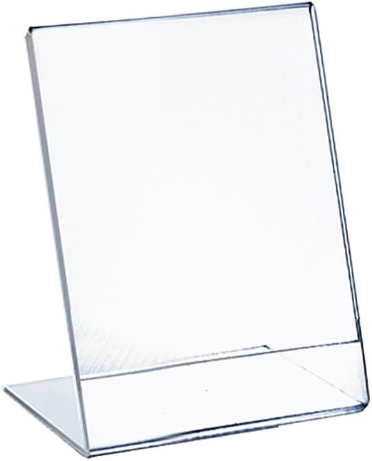 Azar Displays Acrylic L-Shaped Sign Holders, Clear - Pack of 10
