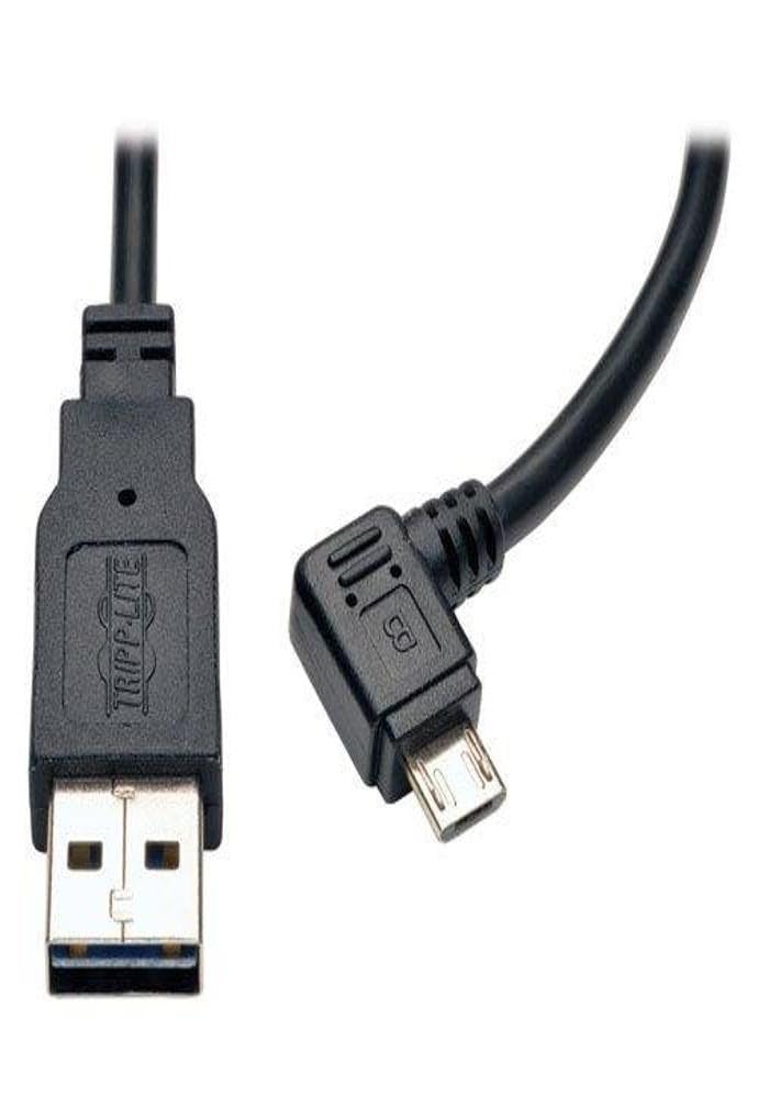 TRIPP LITE Reversible USB Charging Cable A to Right-Angle Micro B (UR05C-003-RB) - 3 ft, Black