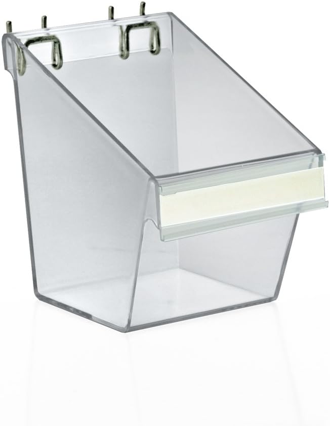 Azar Displays Clear Display Buckets for Pegboard, Slatwall and Countertop
