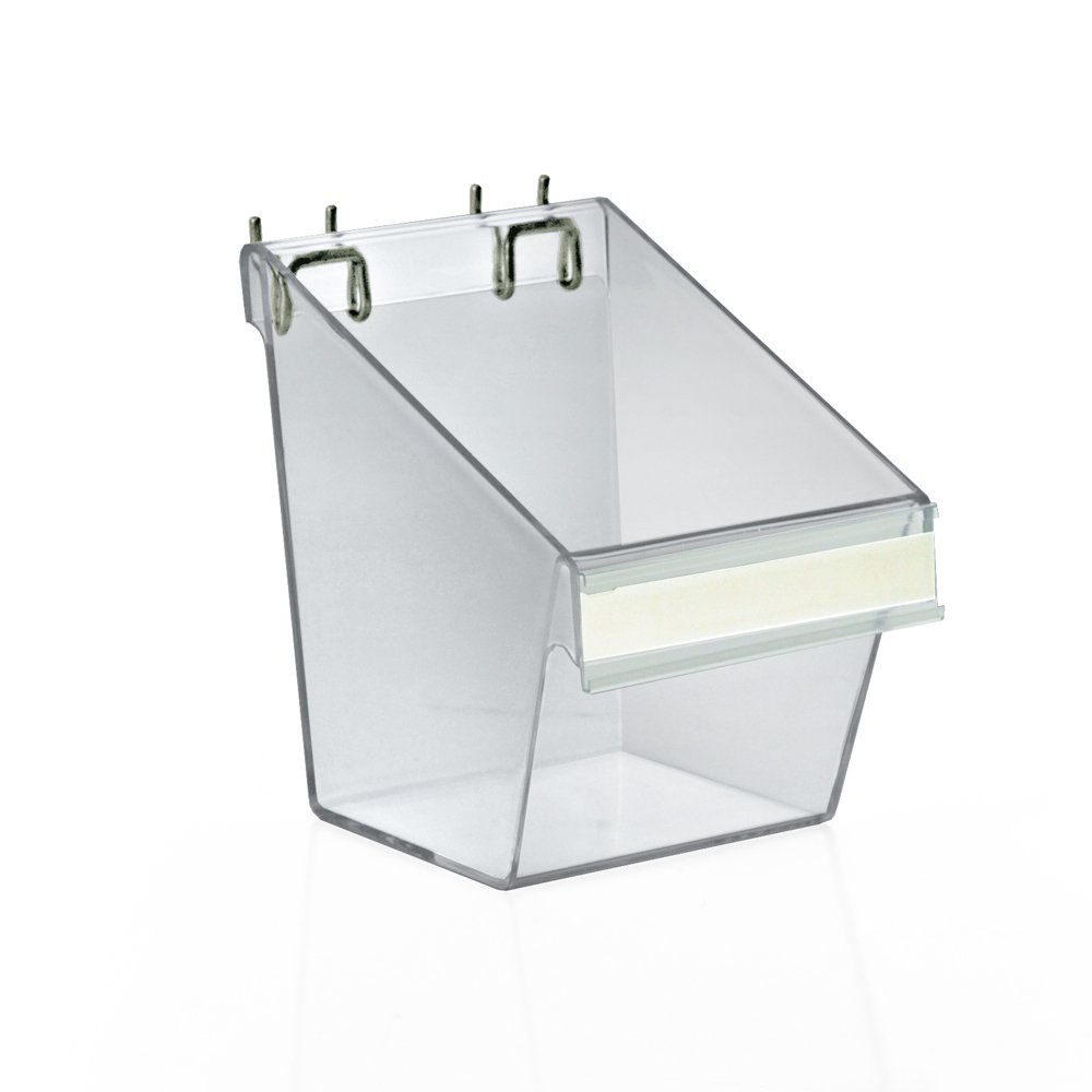 Azar Displays Clear Display Buckets for Pegboard, Slatwall and Countertop