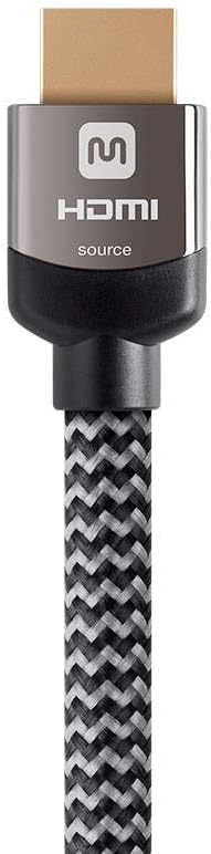 Monoprice Active High Speed HDMI Cable, 4K@60Hz, 18Gbps, HDR, 26AWG, YUV 4:4:4, HDCP 2.2, Braided Jacket, CL3, 25 Feet