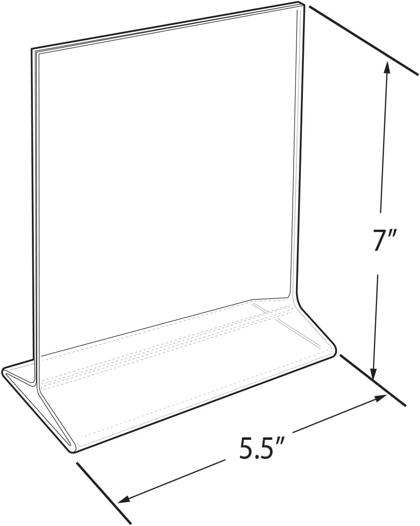 Azar Displays Top-Load Acrylic Sign Holders, Clear, Pack of 10