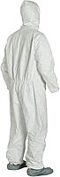 DuPont Tyvek 400 TY122S Disposable Protective Coverall with Elastic Cuffs, Attached Hood and Boots, White, Medium, CASE OF 25