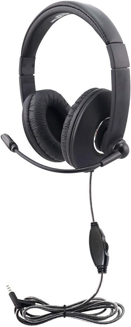 HamiltonBuhl Smart-Trek Mini Headset with in-Line Volume Control and 3.5mm TRRS Plug One Size
