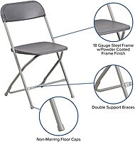Flash Furniture Hercules Series Commercial-Grade Plastic Folding Chair - 650LB Weight Capacity