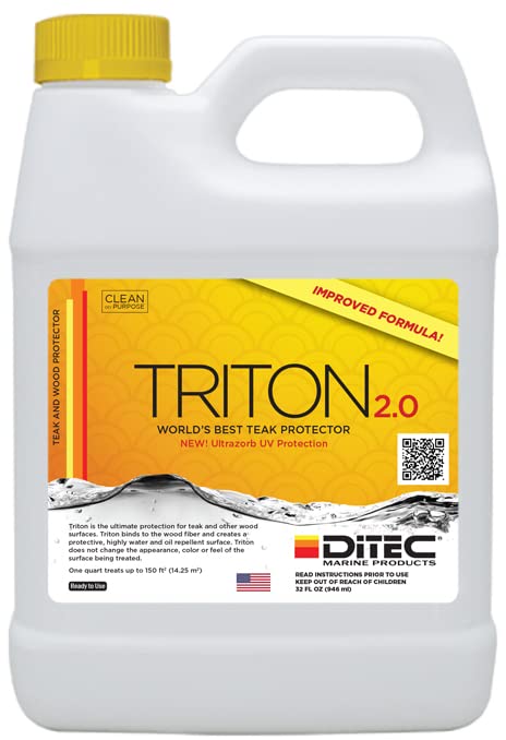 Marine Triton 2.0 - Teak Protector, 1 Quart | Teak Protector | Marine Cleaning Products | Teak Oil Replacement | Teak Sealer