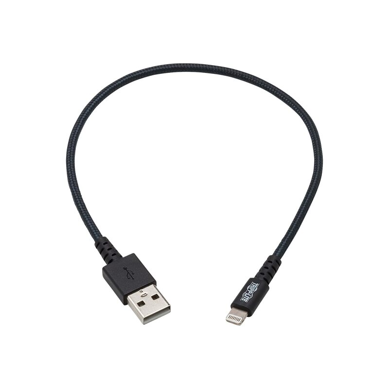 Tripp Lite Heavy Duty Lightning to USB Sync/Charge Cable iPad iPhone Apple 1ft - First End: 1x 8-pin Lightning Male Proprietary Connector